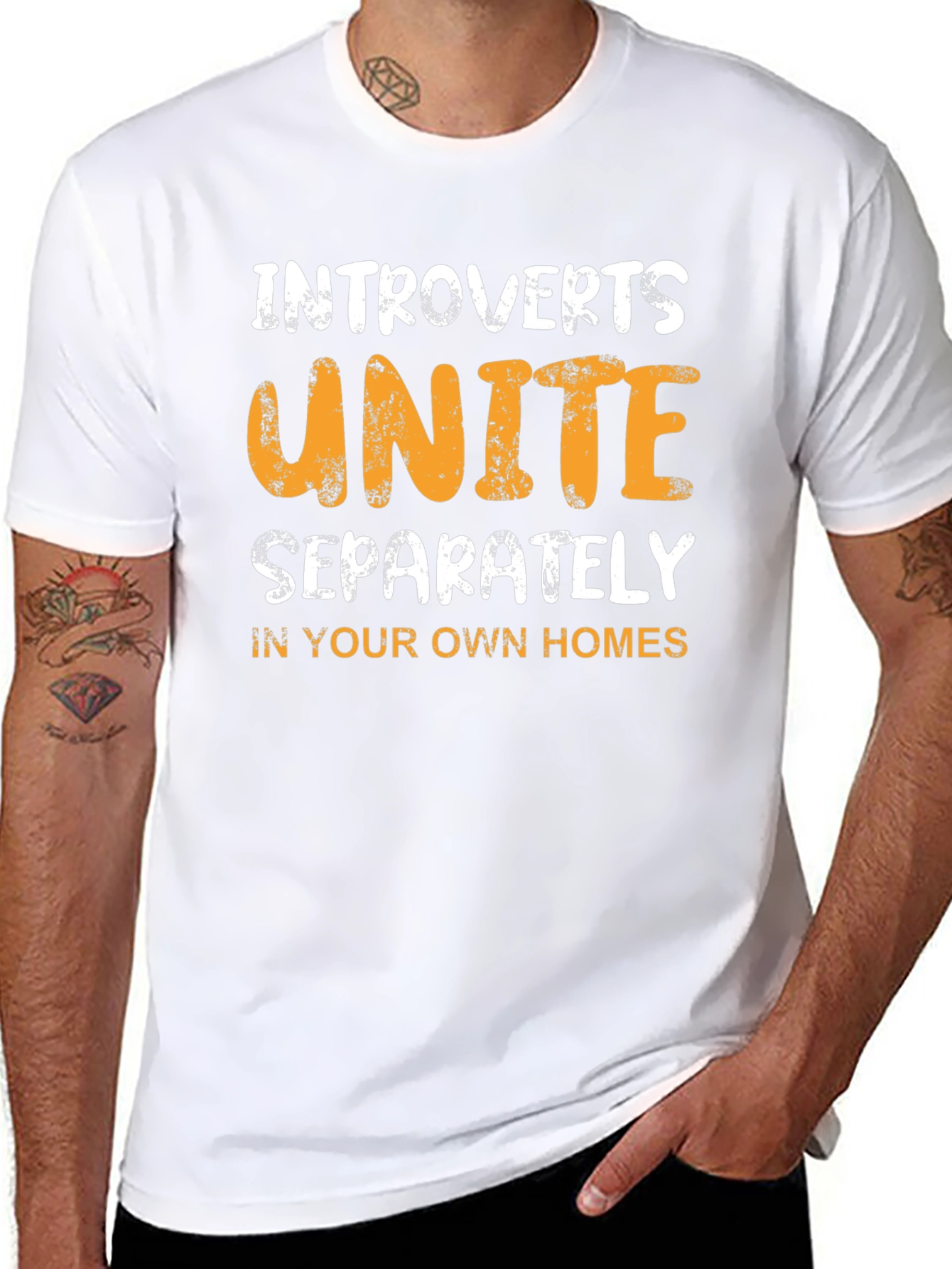 Introverts Unite Separately Funny Graphic T-Shirt