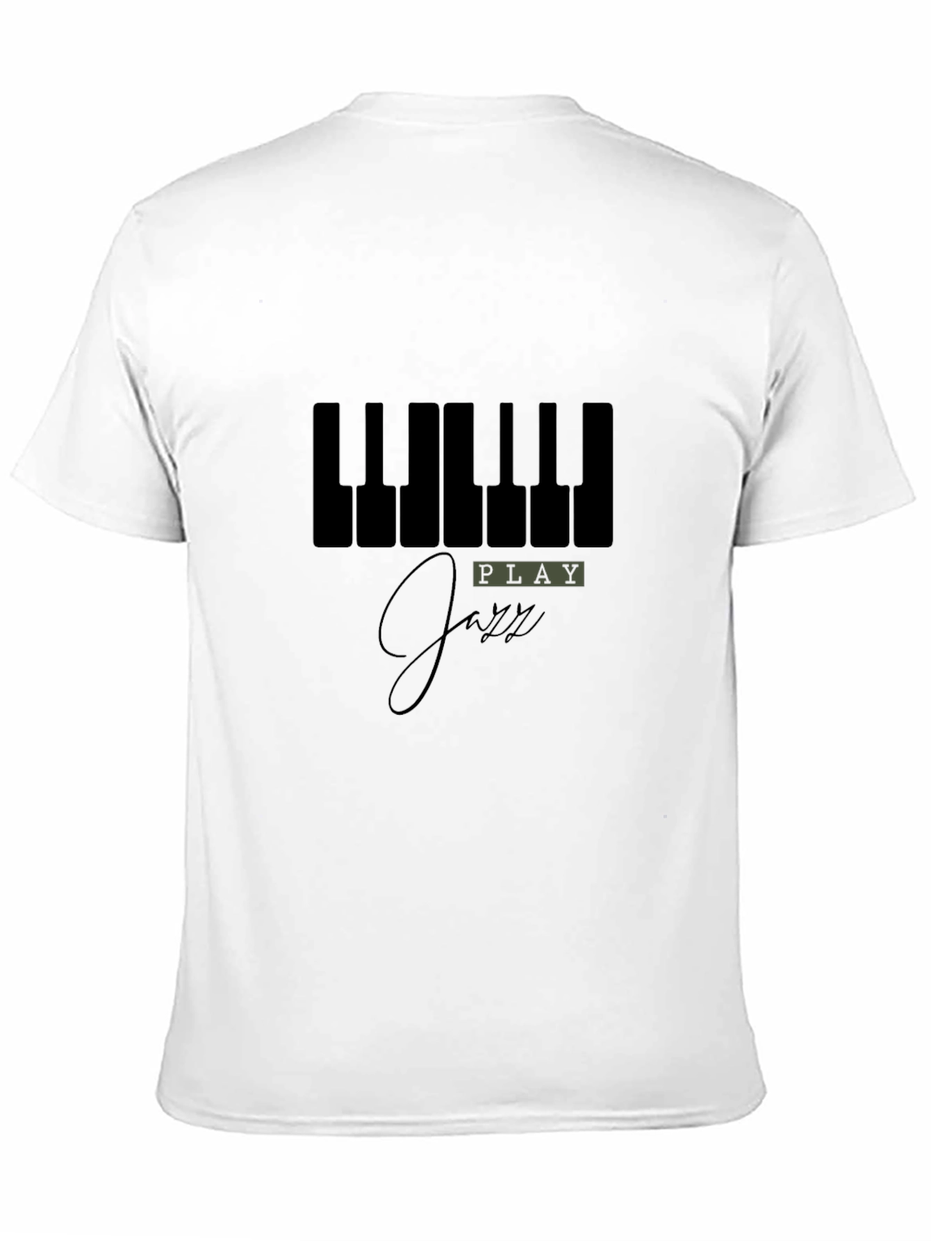 Play Jazz Piano Keys Graphic Black T-Shirt