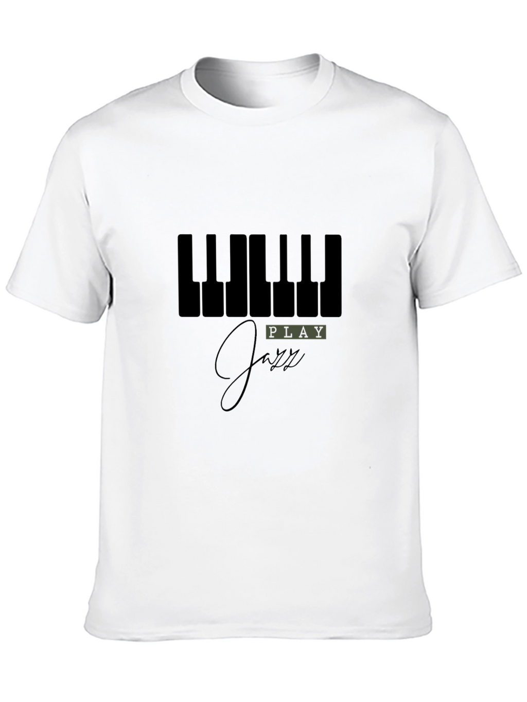 Play Jazz Piano Keys Graphic Black T-Shirt