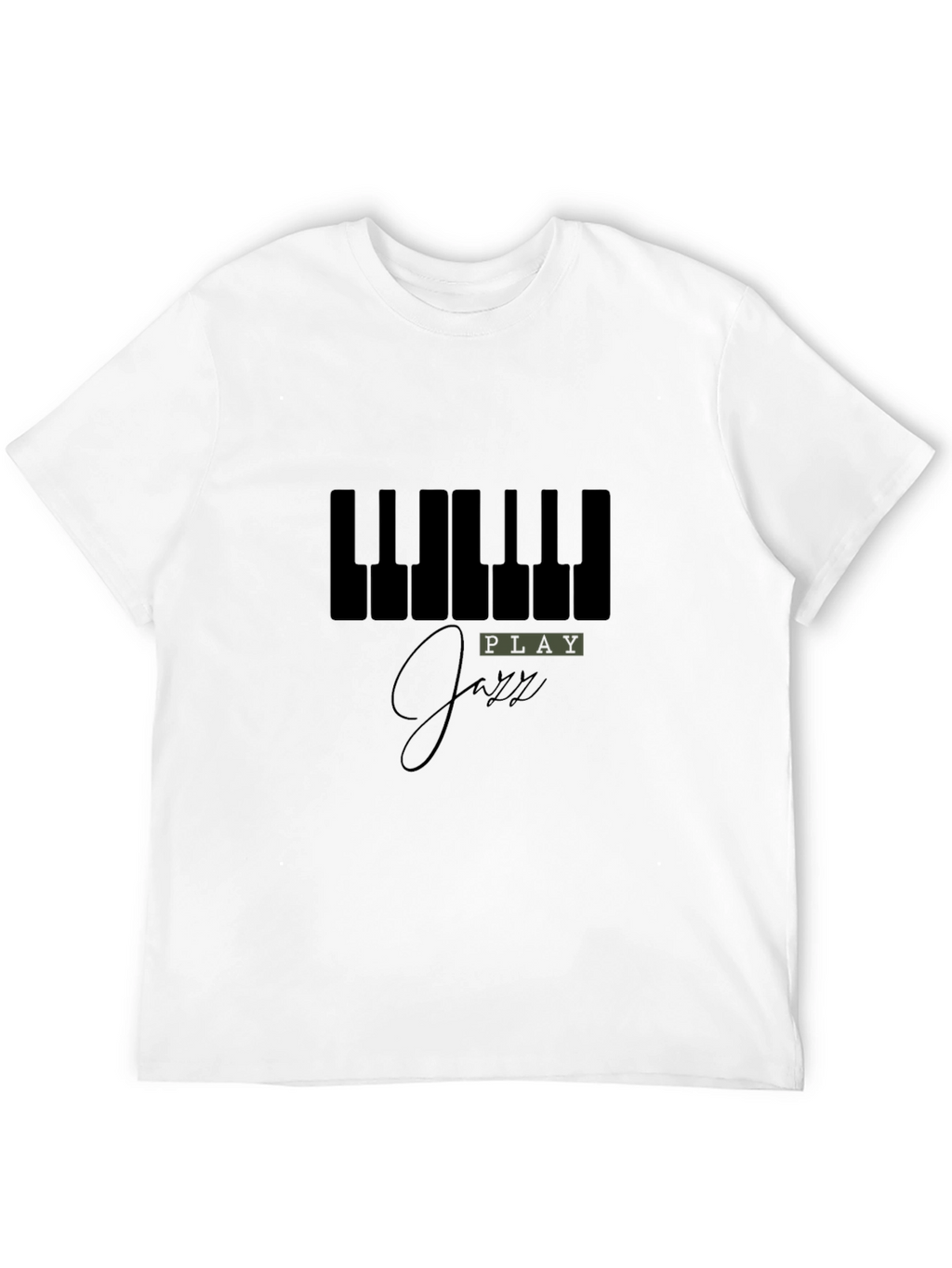 Play Jazz Piano Keys Graphic Black T-Shirt