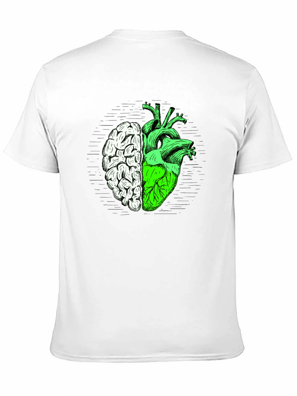 Brain Heart Graphic Tee - Mens Black T-Shirt
