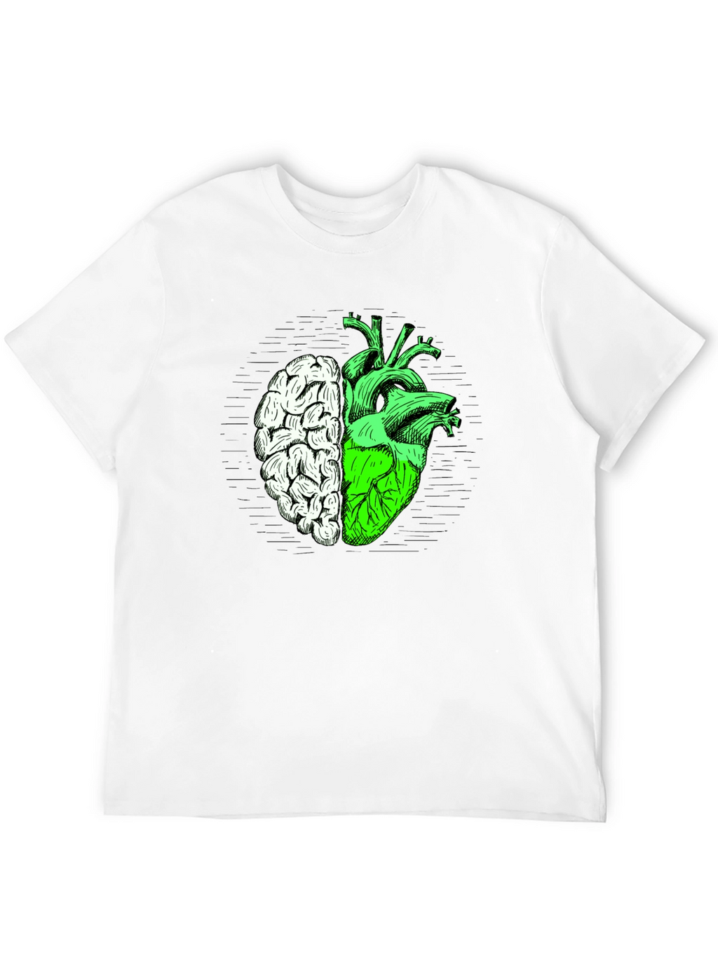 Brain Heart Graphic Tee - Mens Black T-Shirt