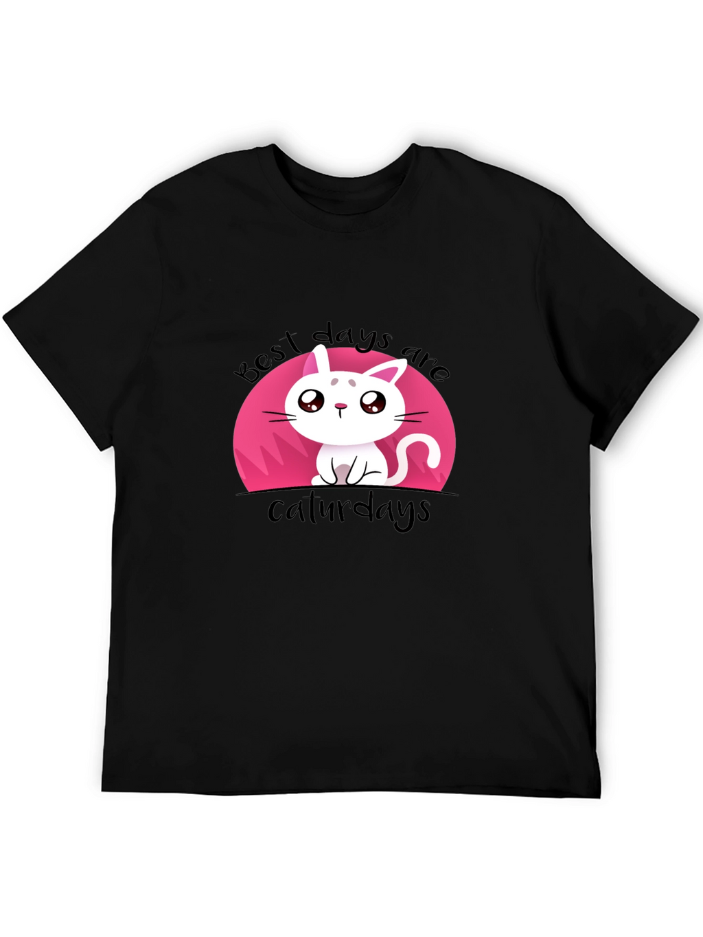 Cute Best Days Are Caturdays Black T-Shirt