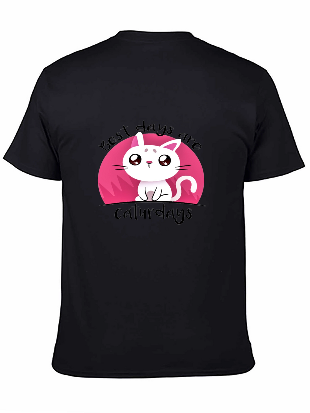 Cute Best Days Are Caturdays Black T-Shirt