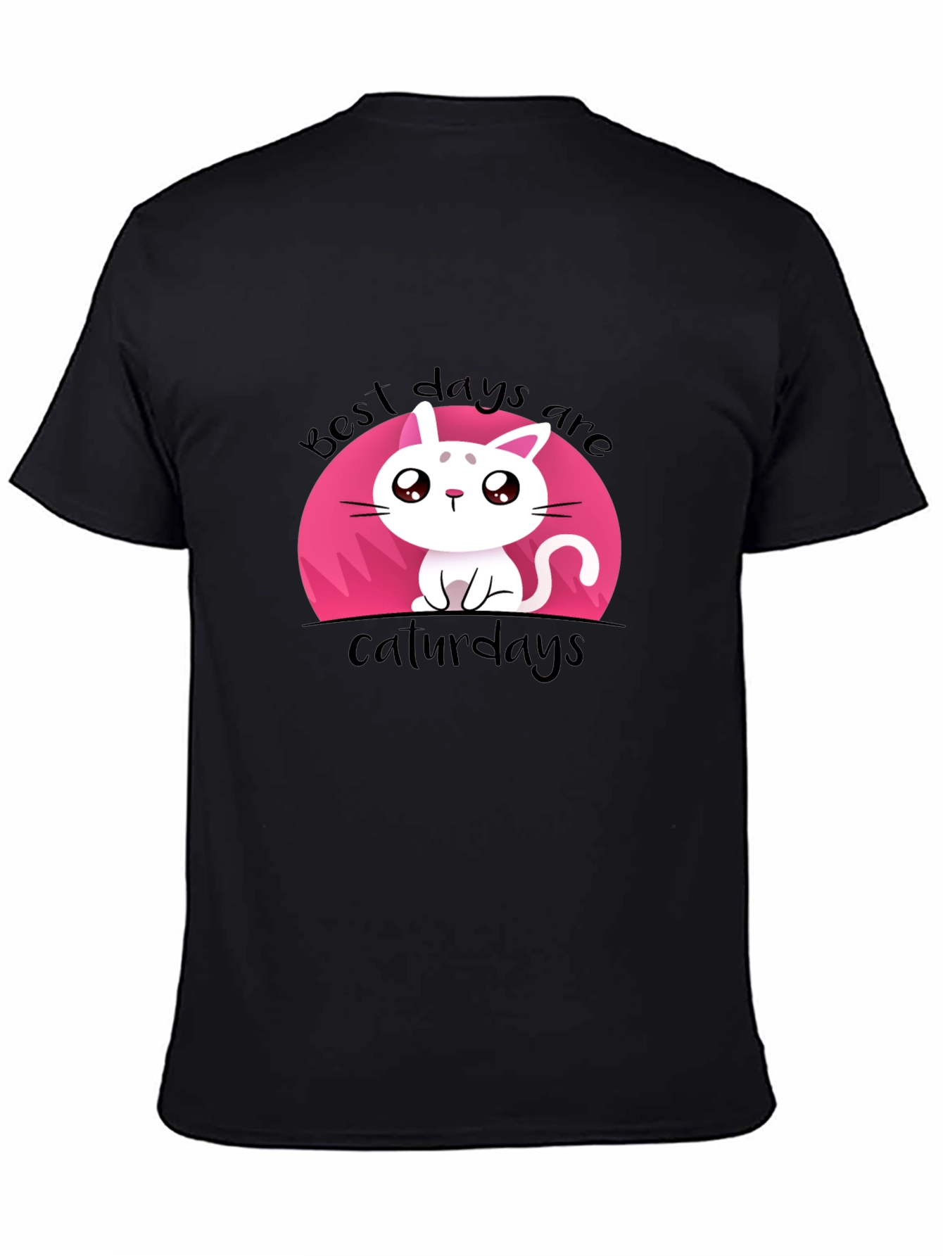 Cute Best Days Are Caturdays Black T-Shirt