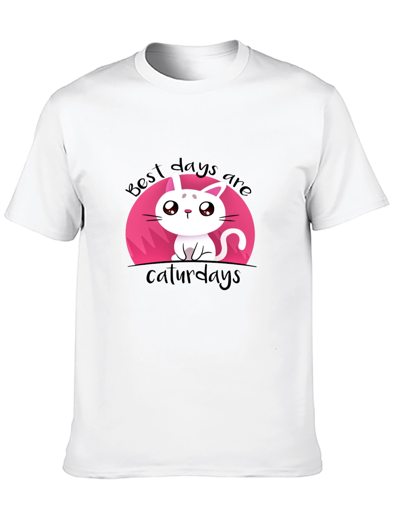 Cute Best Days Are Caturdays Black T-Shirt