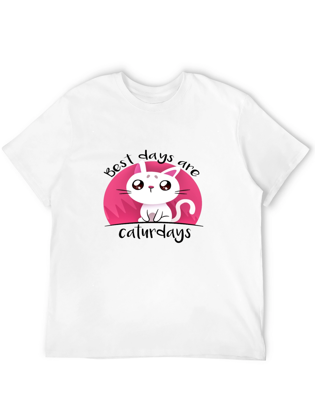 Cute Best Days Are Caturdays Black T-Shirt