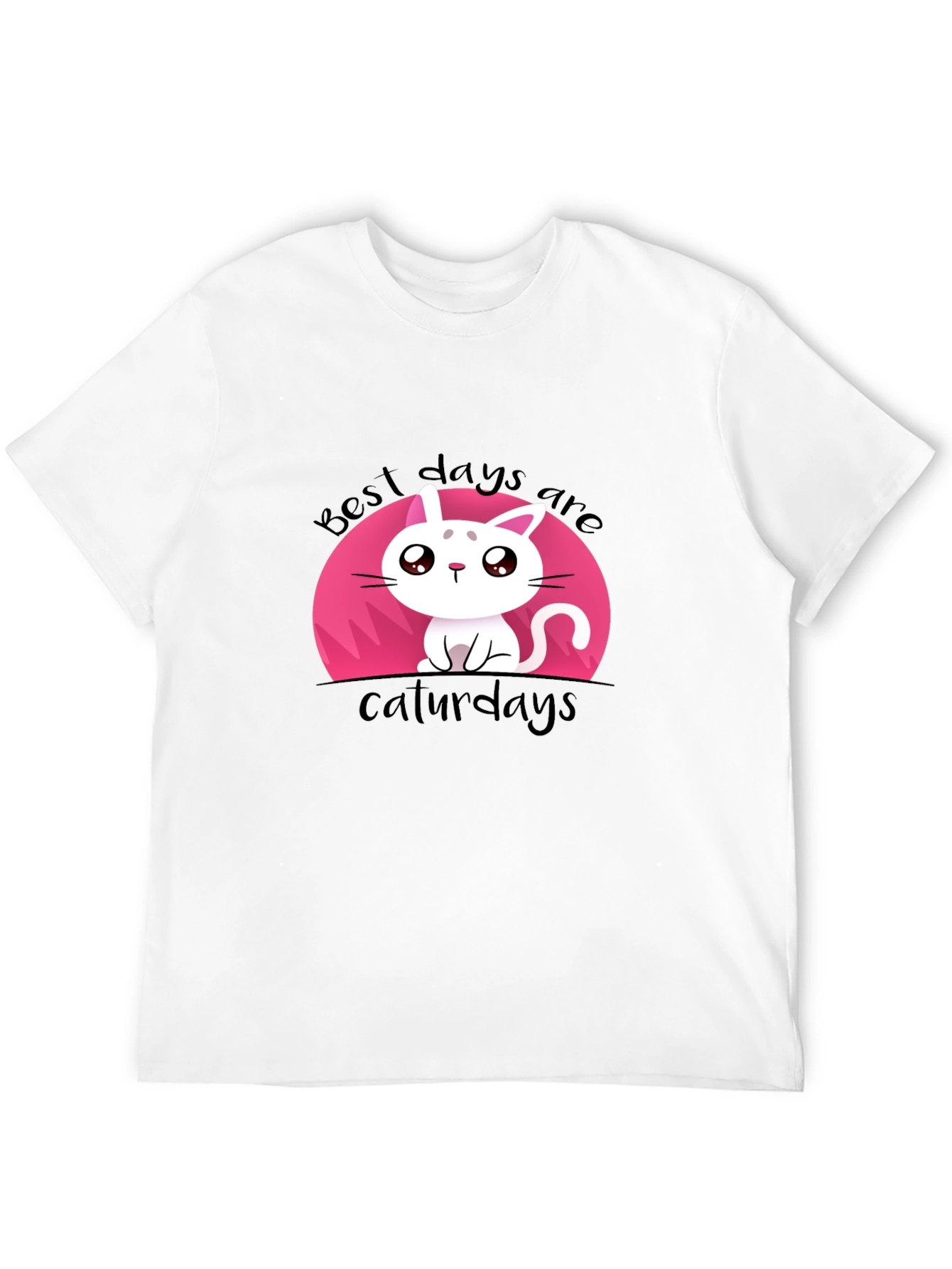 Cute Best Days Are Caturdays Black T-Shirt
