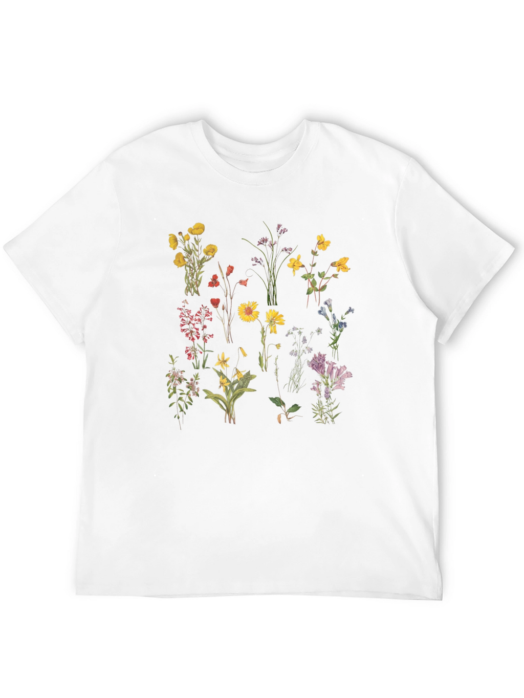Floral Print Black T-Shirt - Botanical Style