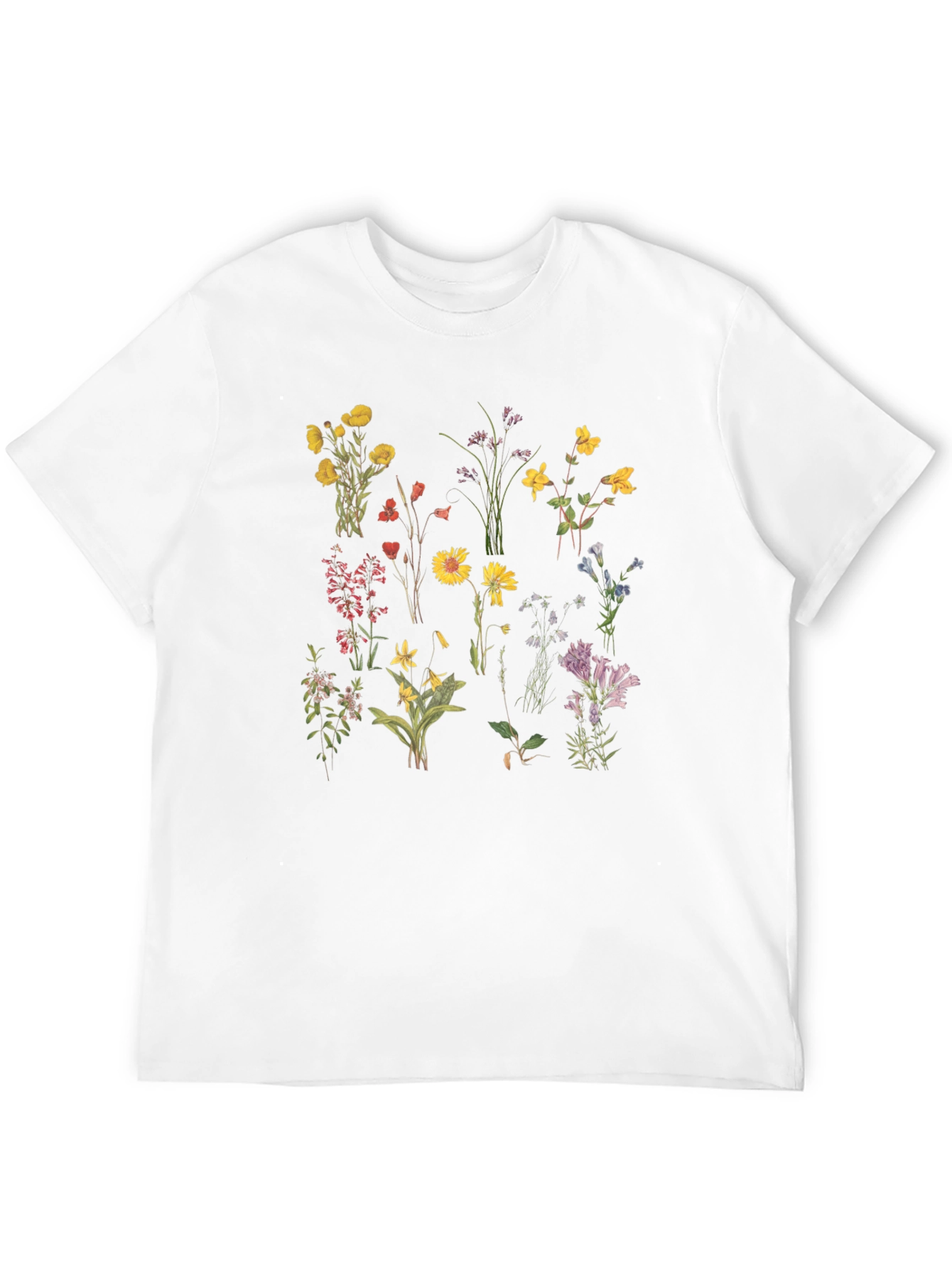 Floral Print Black T-Shirt - Botanical Style