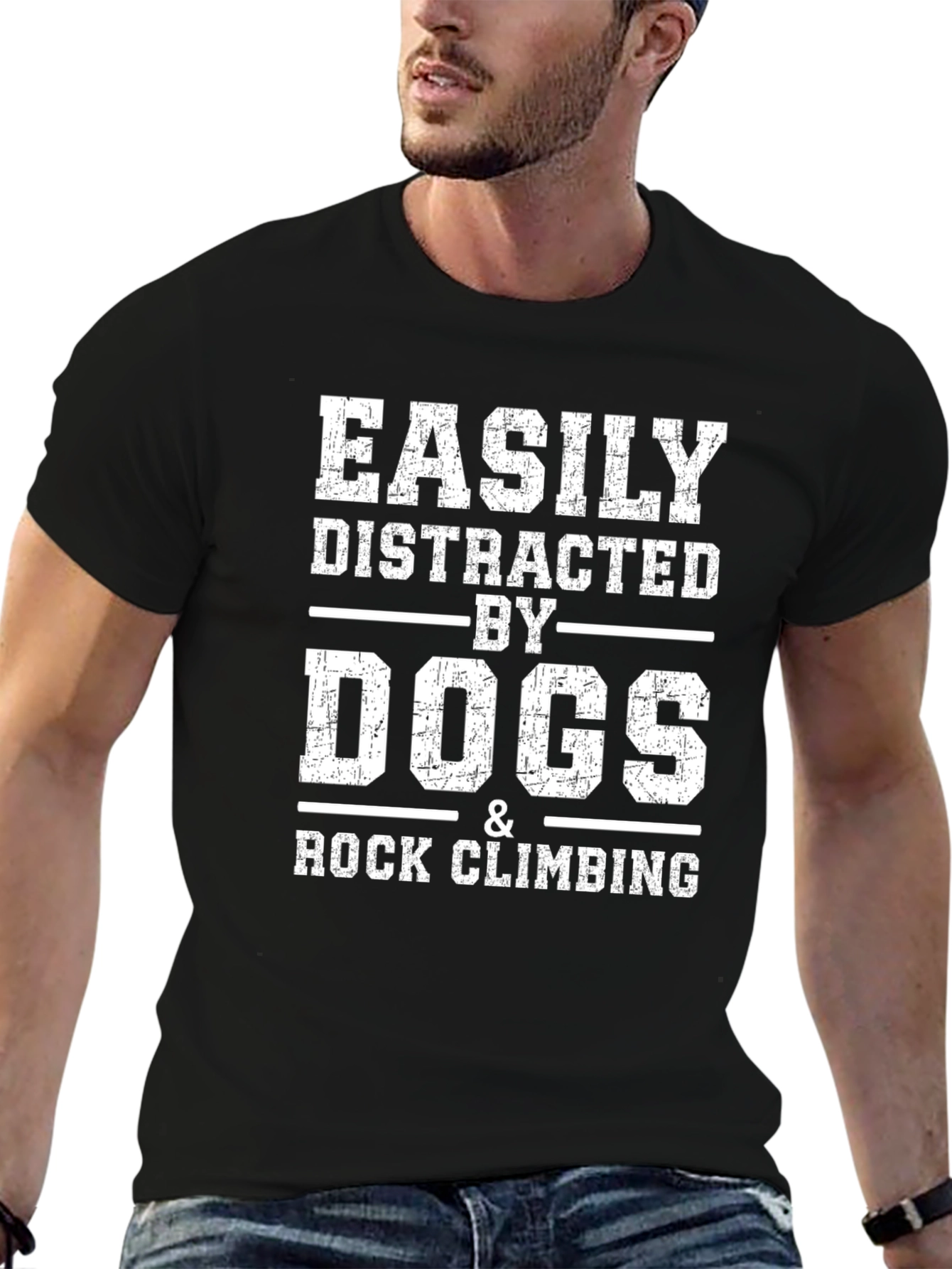 Easily Distracted by Dogs & Rock Climbing T-Shirt