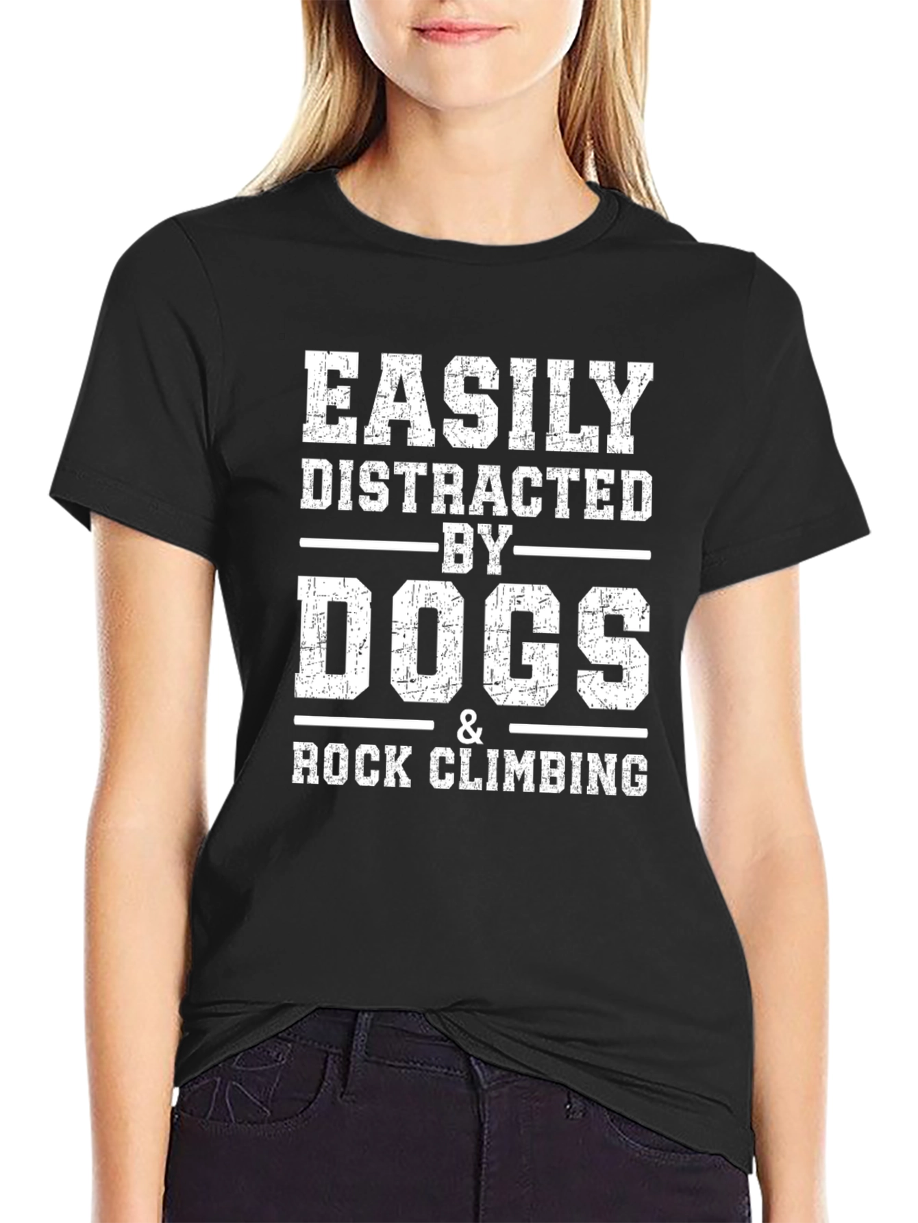 Easily Distracted by Dogs & Rock Climbing T-Shirt
