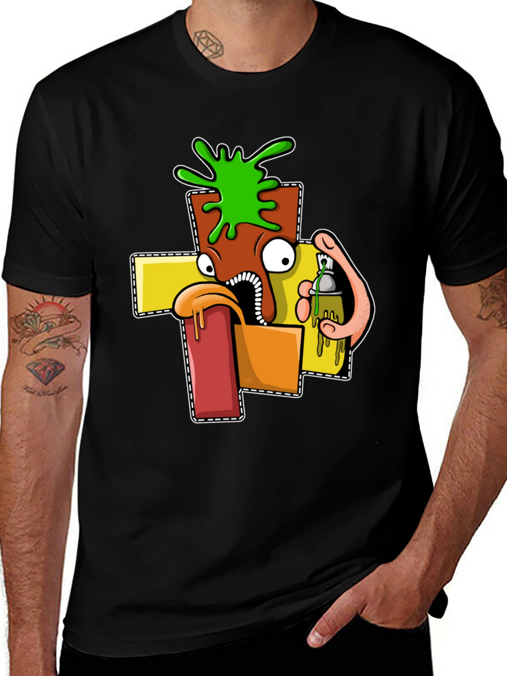 Cartoon Graphic T-Shirt - Unique Streetwear