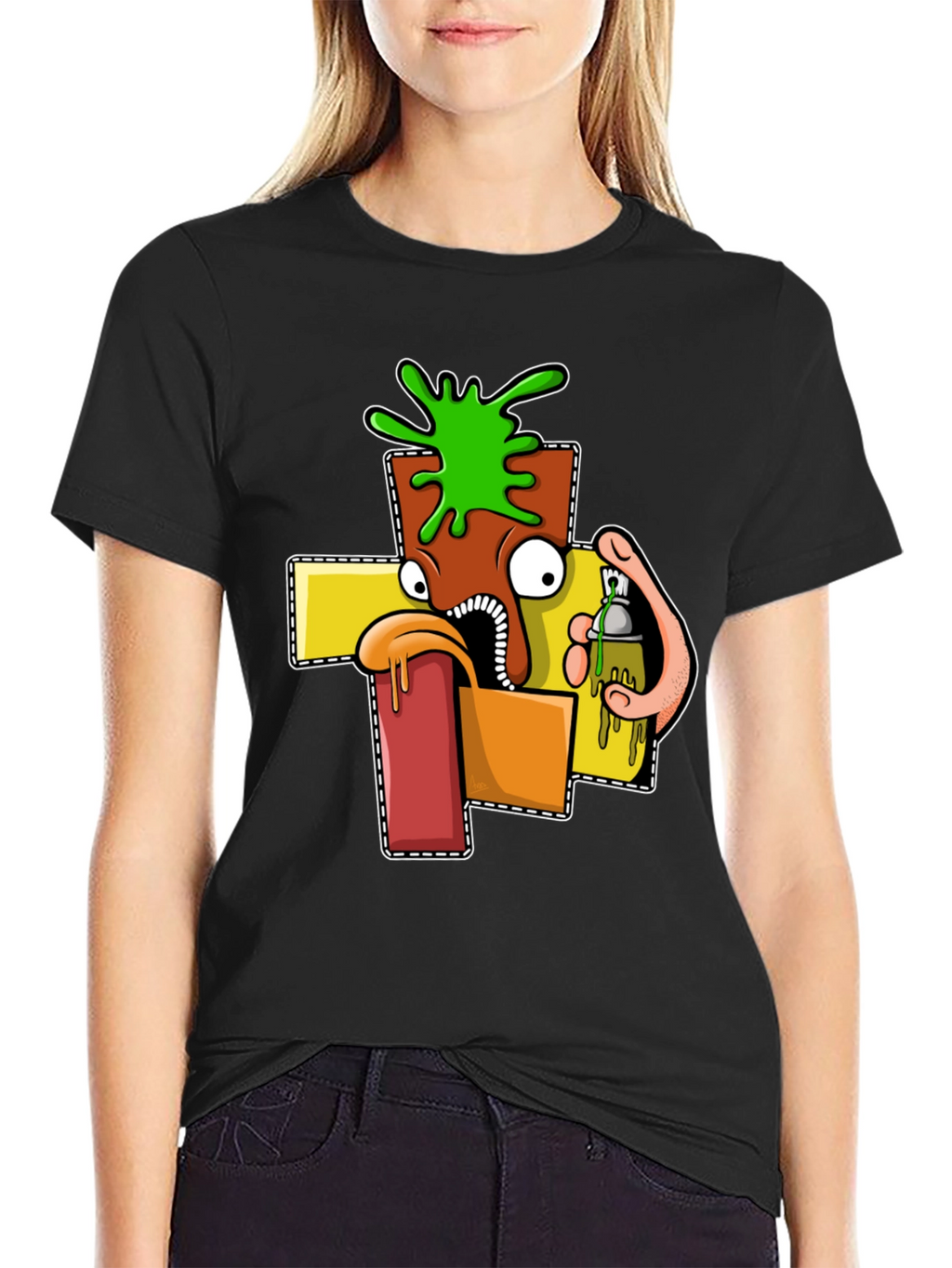 Cartoon Graphic T-Shirt - Unique Streetwear