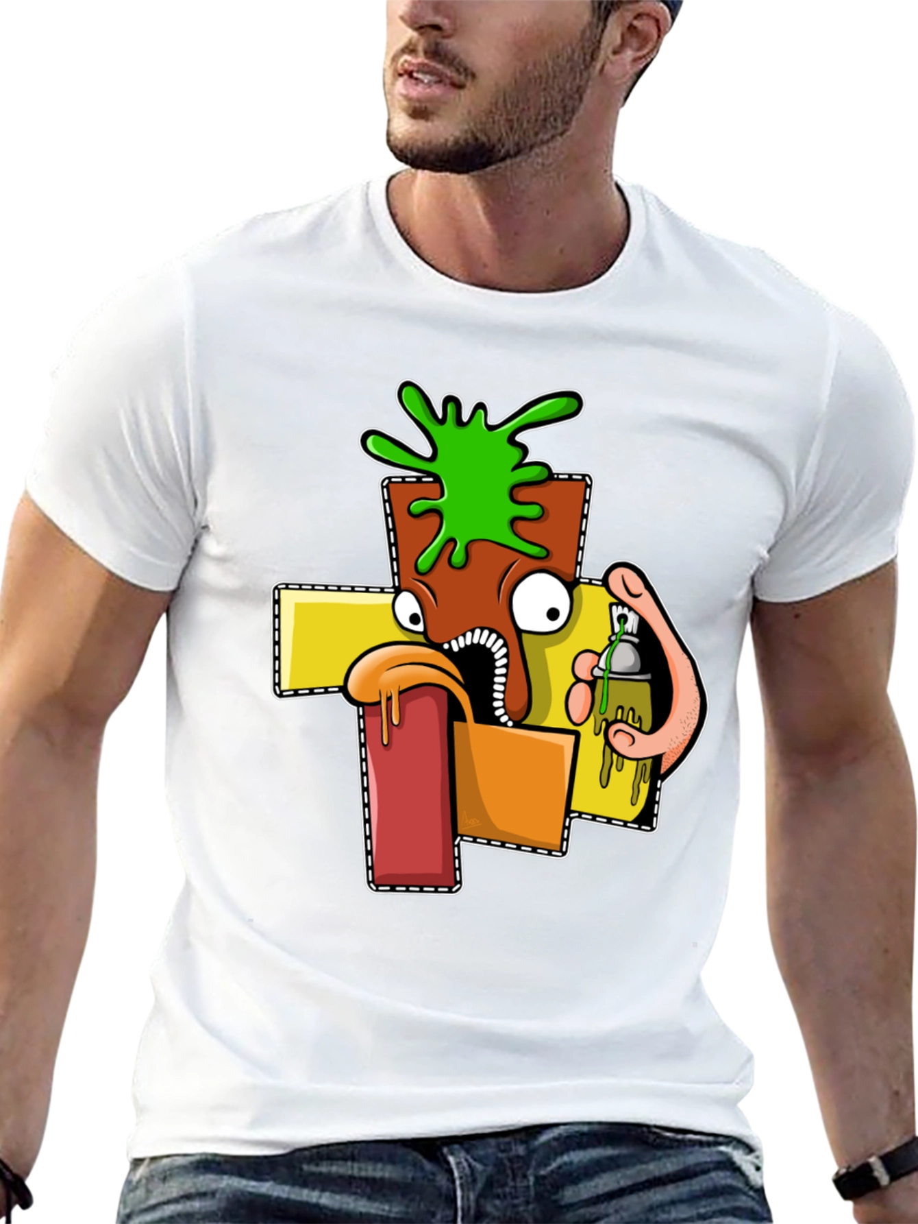 Cartoon Graphic T-Shirt - Unique Streetwear