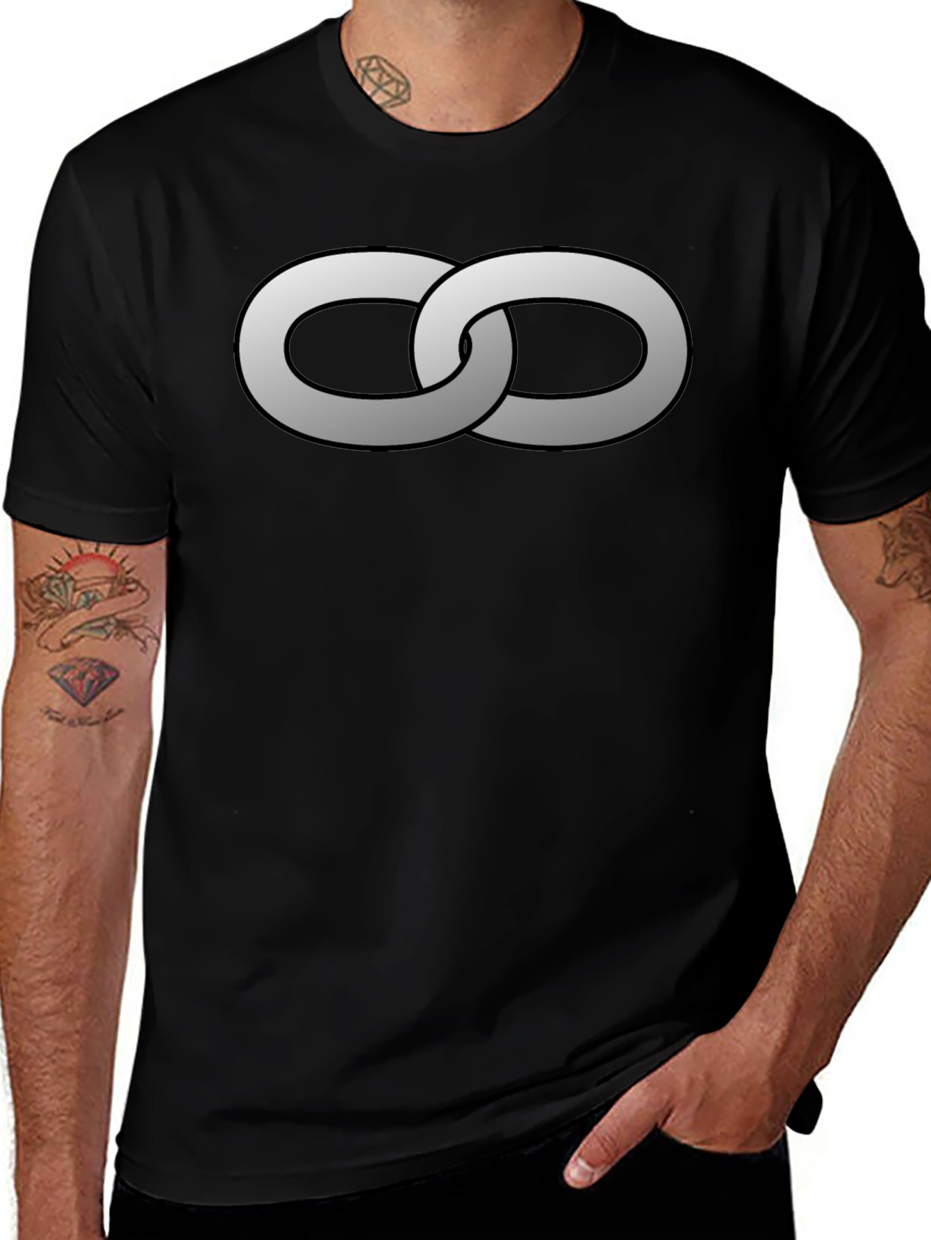 Interlocked Rings Graphic Tee - Stylish Black T-Shirt