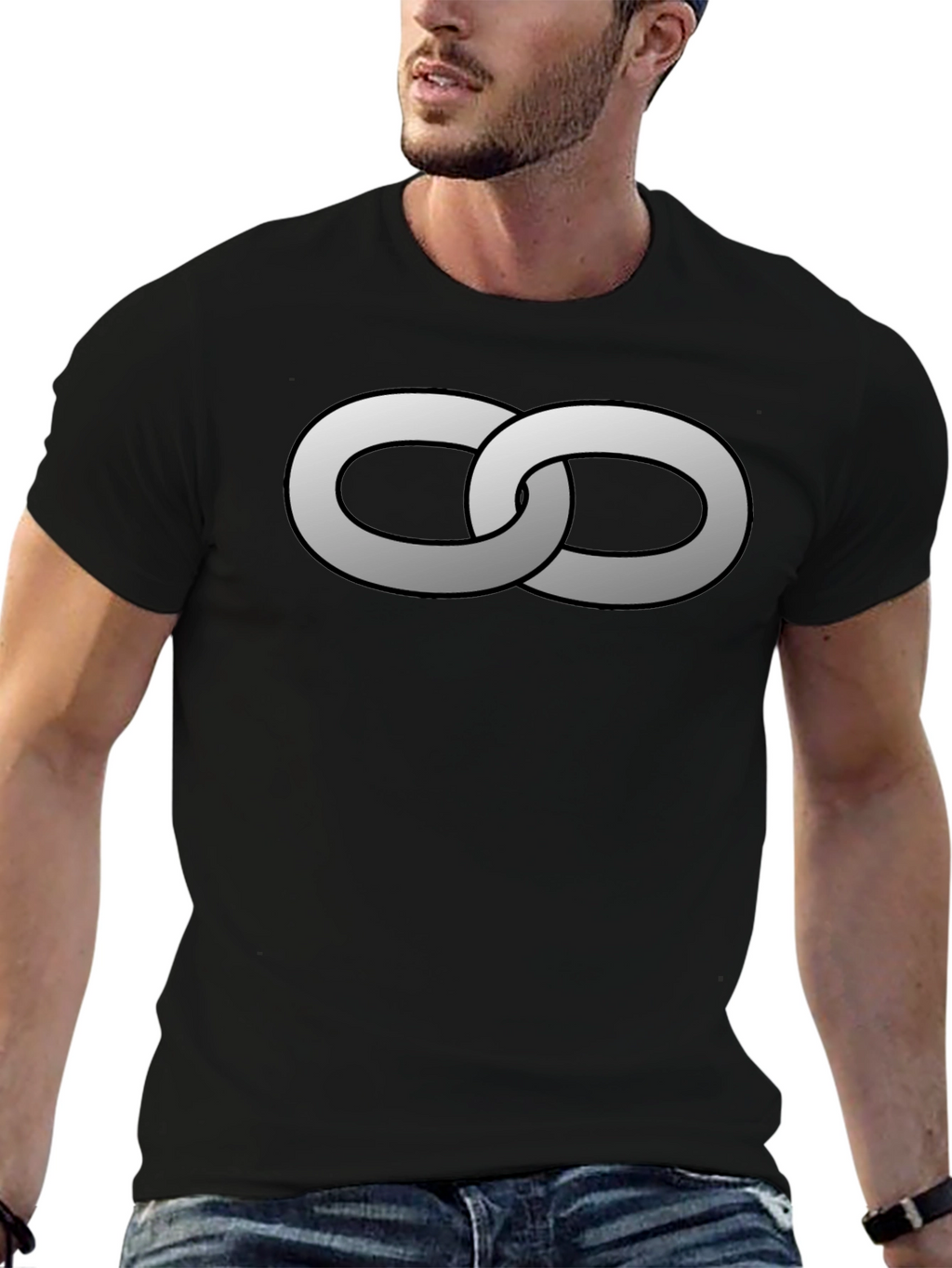 Interlocked Rings Graphic Tee - Stylish Black T-Shirt