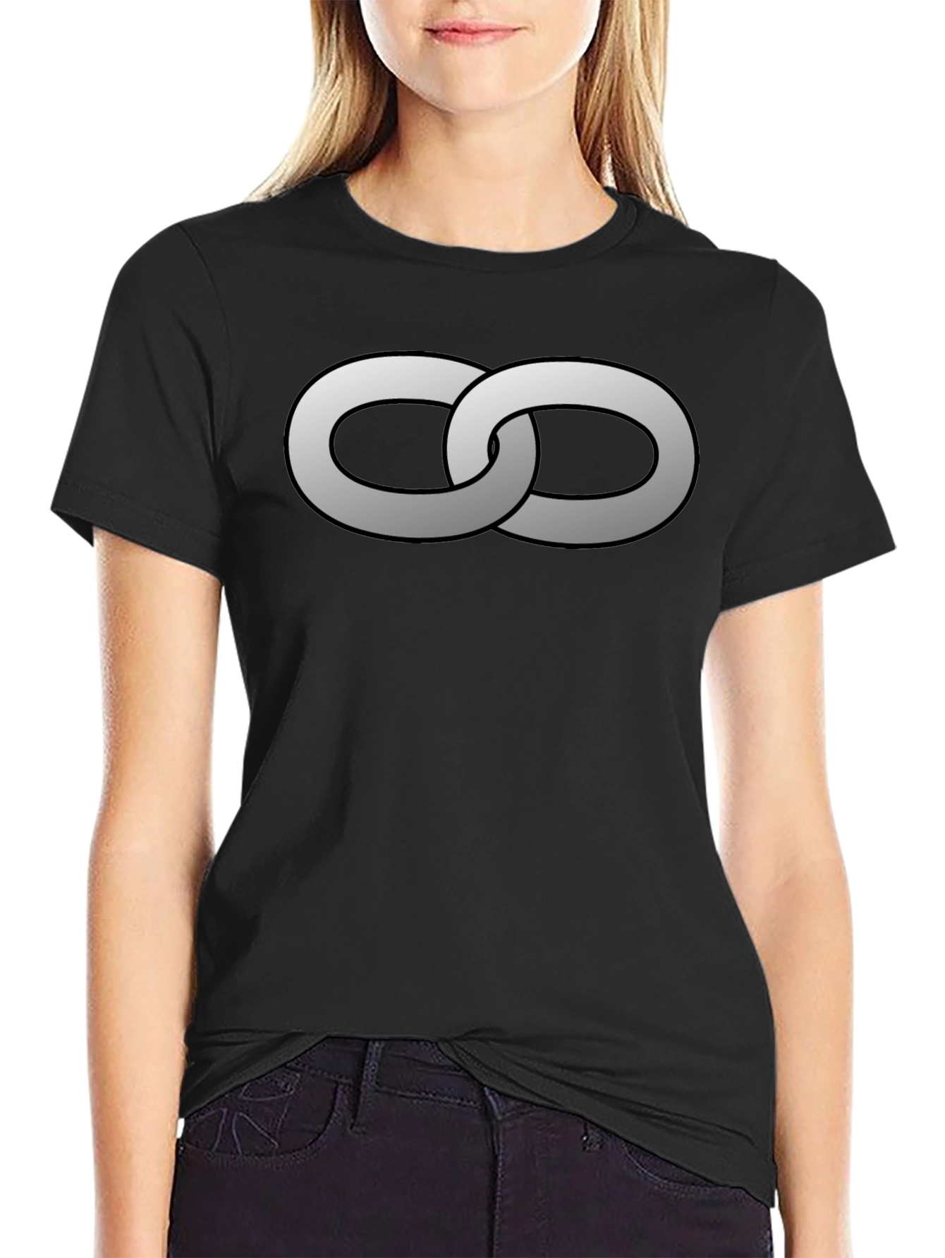 Interlocked Rings Graphic Tee - Stylish Black T-Shirt