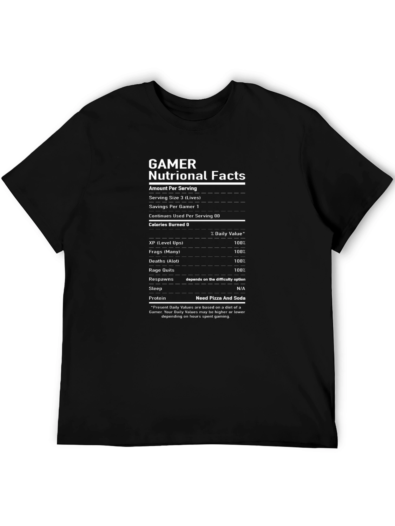 Gamer Nutritional Facts T-Shirt