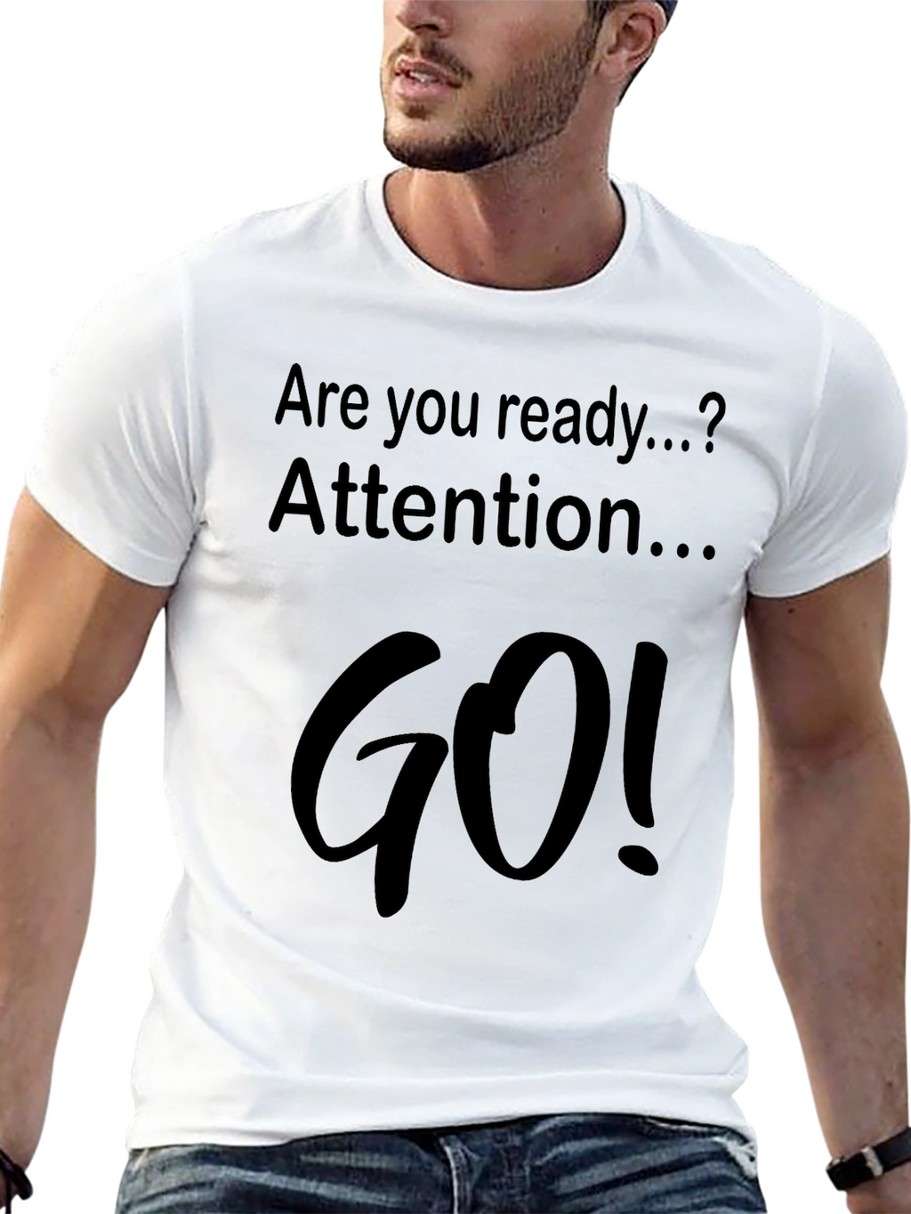 Ready Attention GO! Black Graphic Tee Shirt