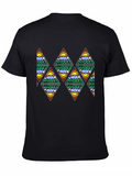 Mountain Scene Triangle Pattern T-Shirt
