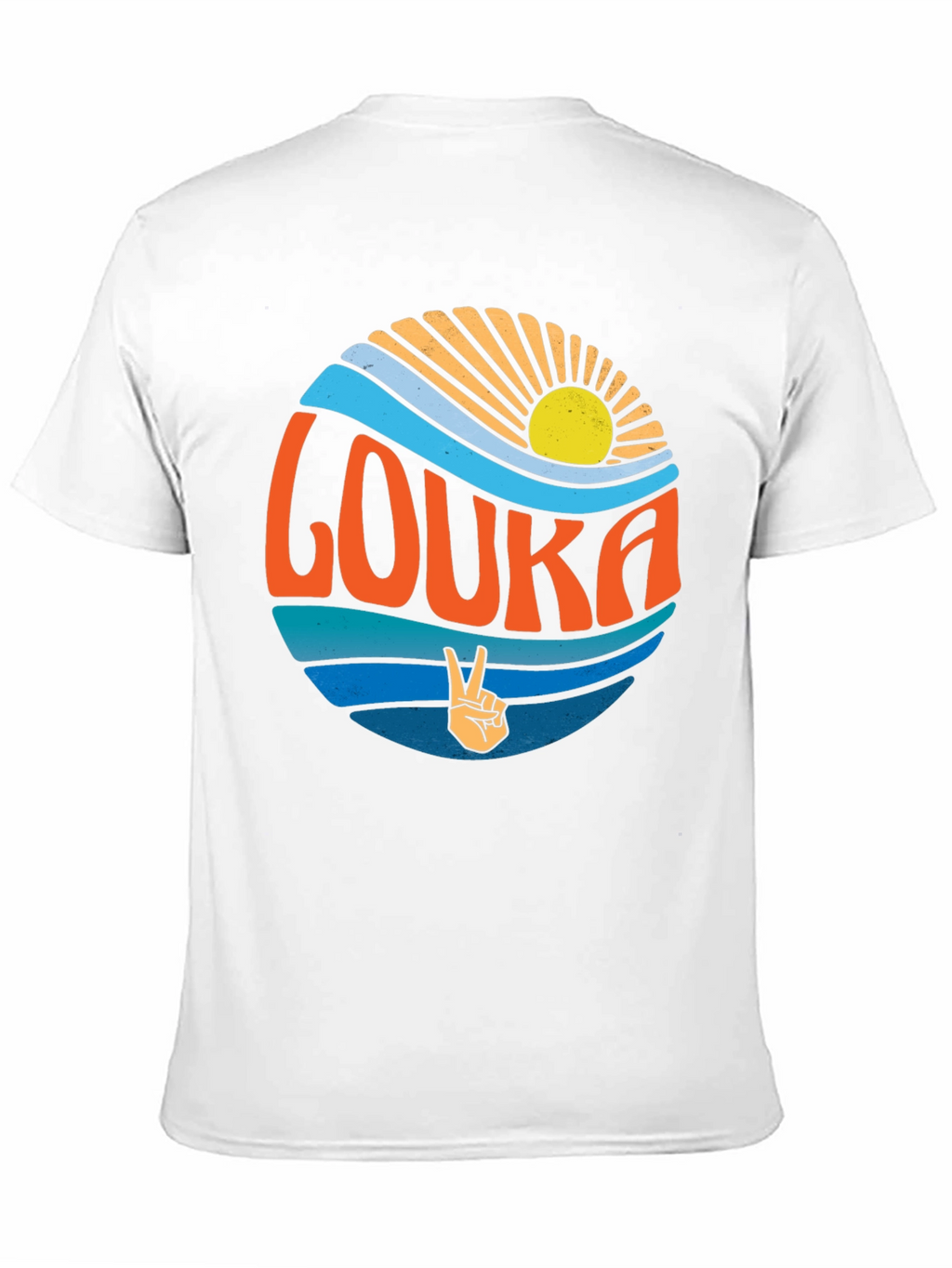 Retro Louka T-Shirt - Peace Sun and Waves