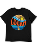 Retro Louka T-Shirt - Peace Sun and Waves