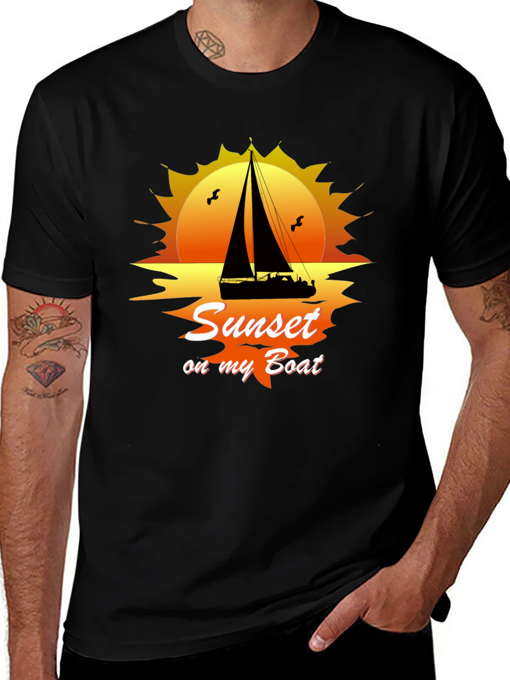 Sunset On My Boat Graphic T-Shirt