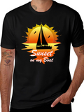 Sunset On My Boat Graphic T-Shirt