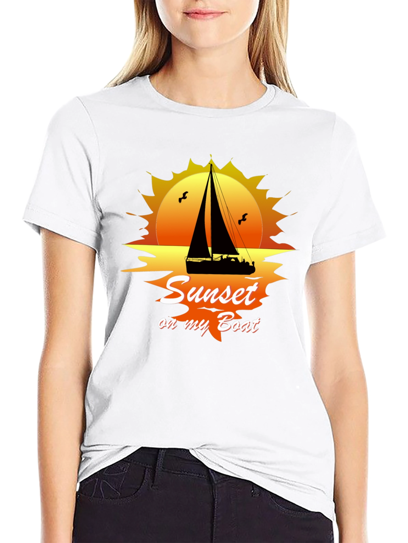 Sunset On My Boat Graphic T-Shirt