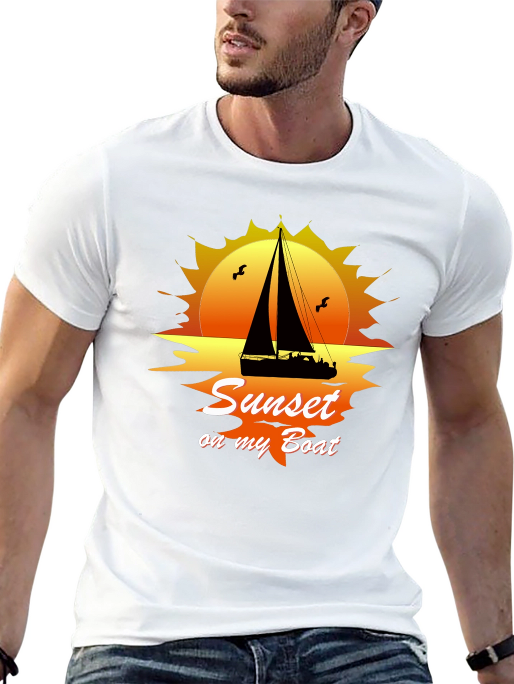 Sunset On My Boat Graphic T-Shirt