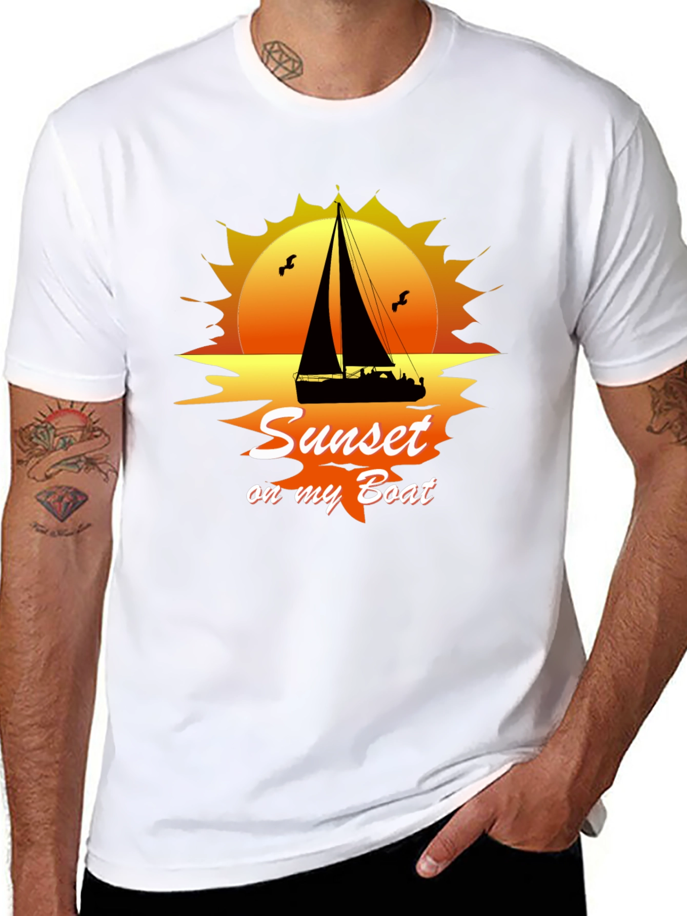 Sunset On My Boat Graphic T-Shirt