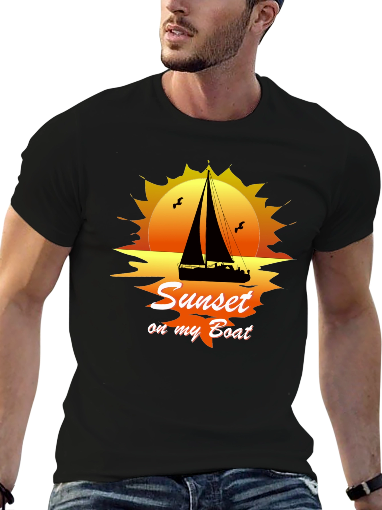 Sunset On My Boat Graphic T-Shirt