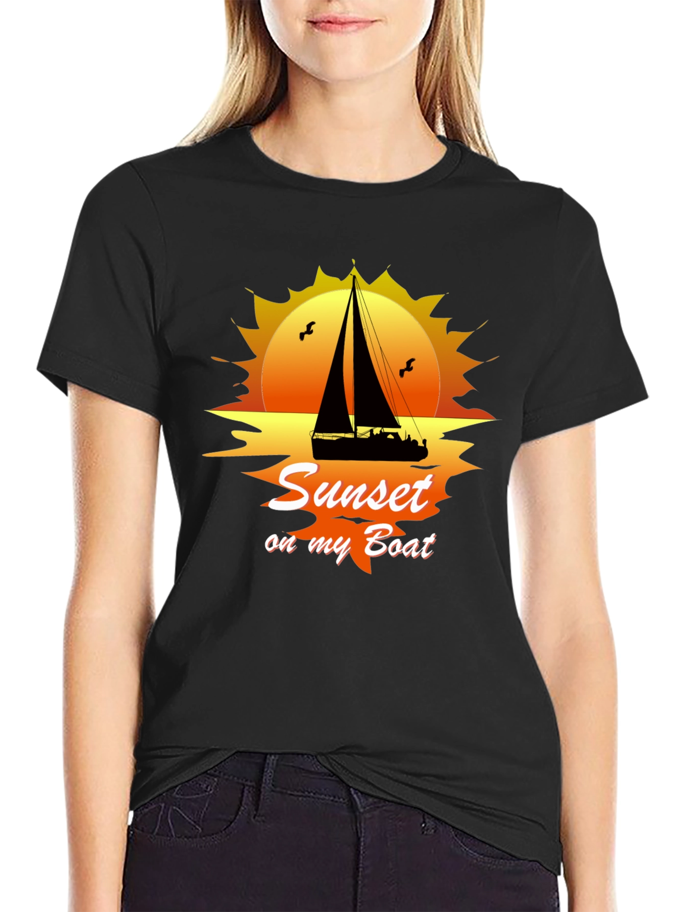 Sunset On My Boat Graphic T-Shirt