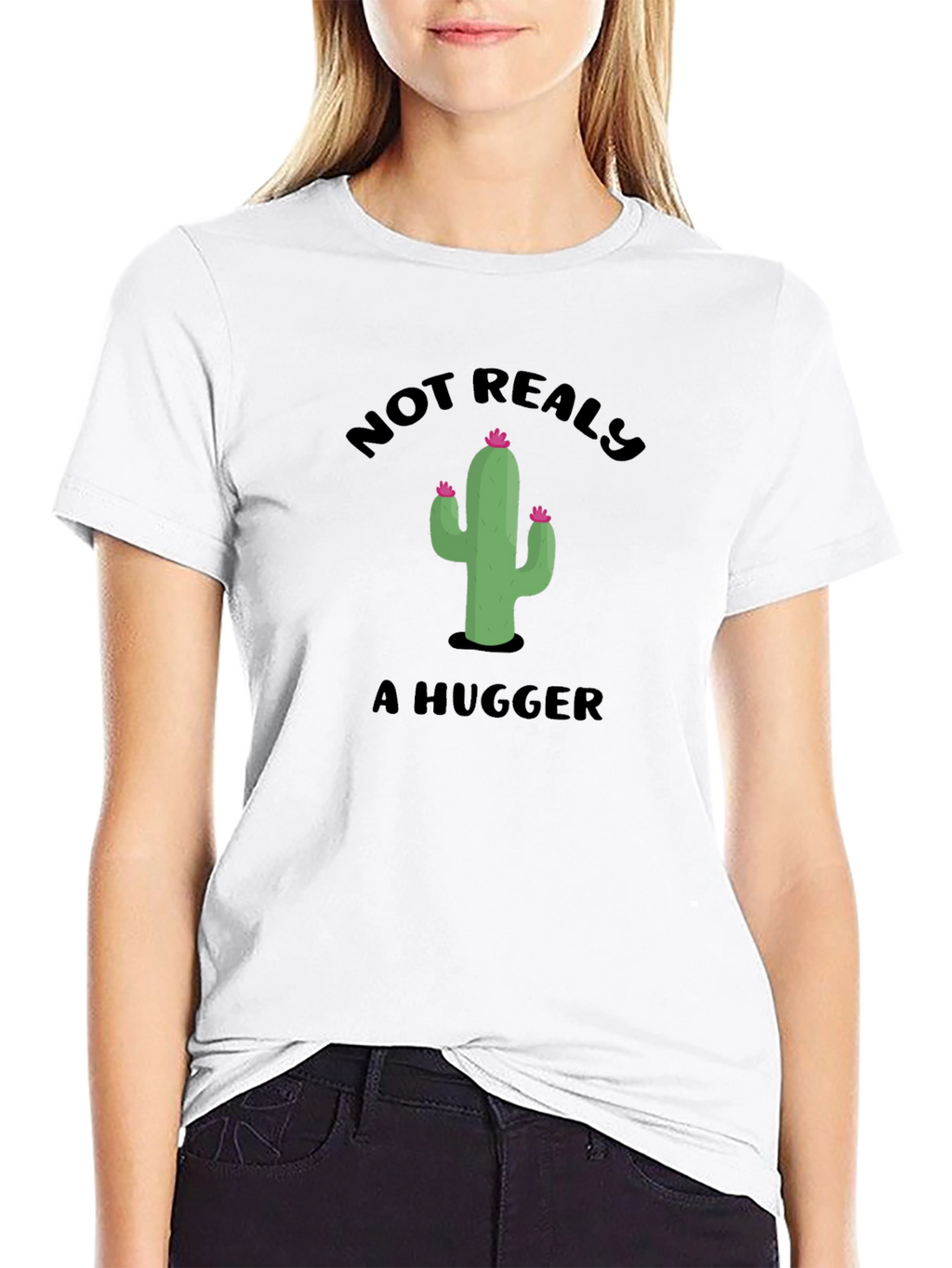 Not Really A Hugger Cactus Graphic T-Shirt