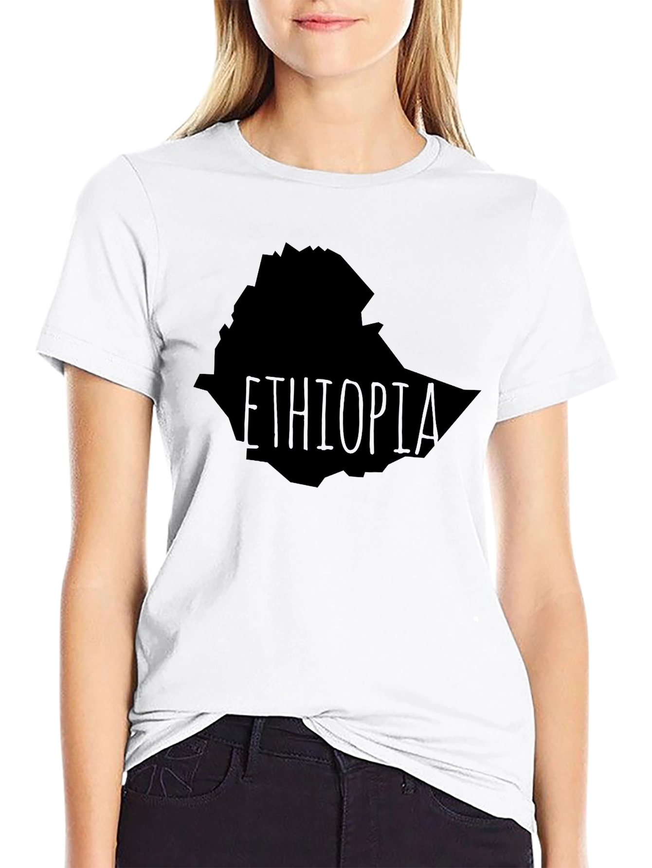 Ethiopia Map T-Shirt - Black