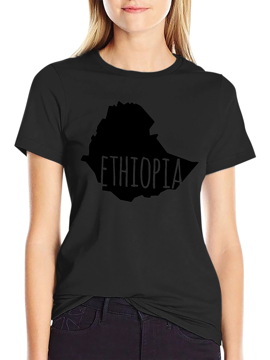 Ethiopia Map T-Shirt - Black