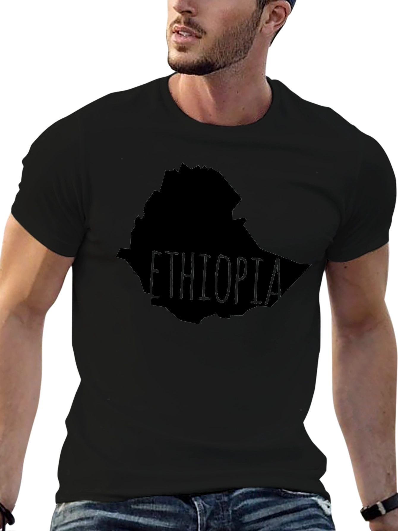 Ethiopia Map T-Shirt - Black