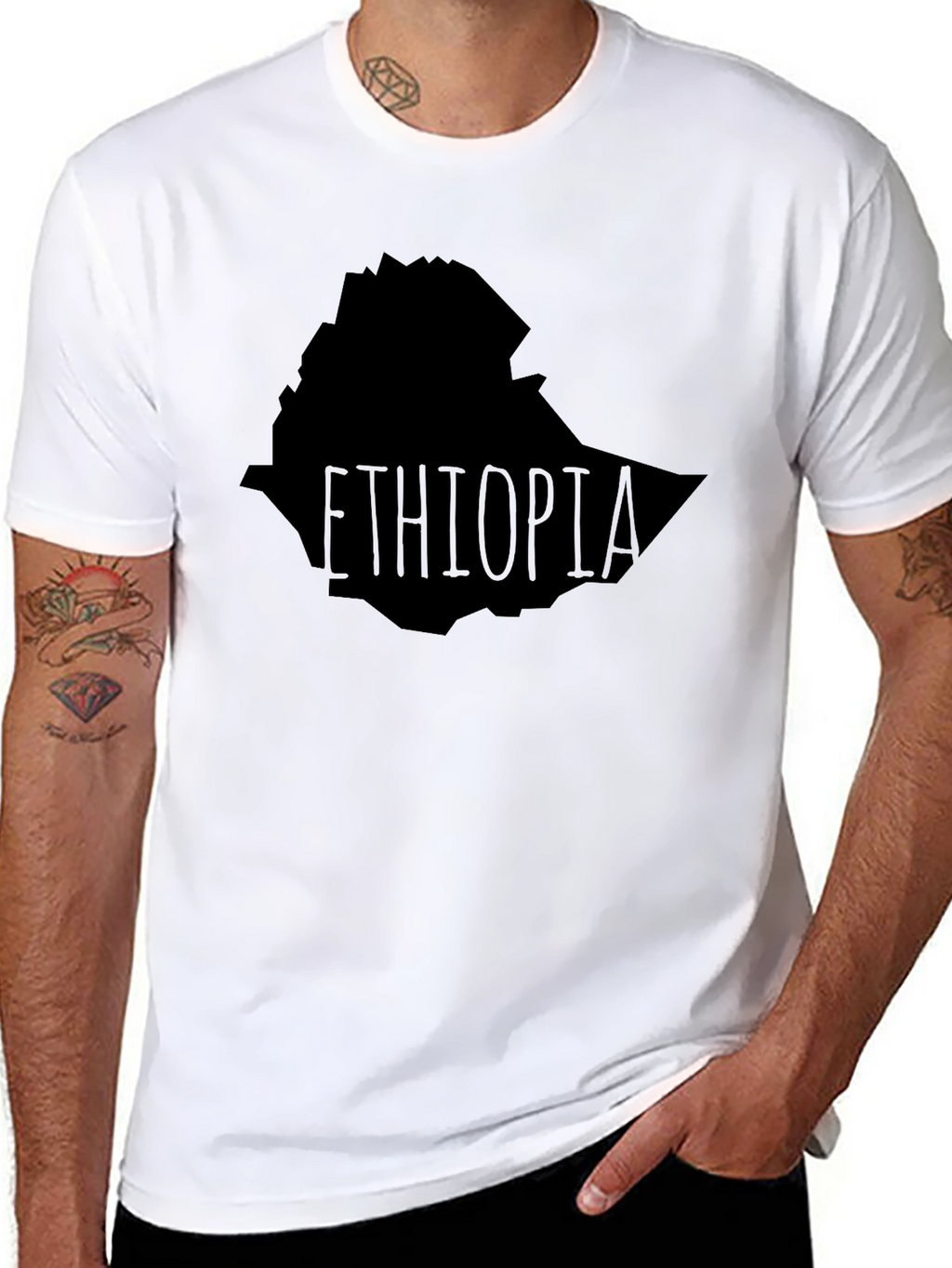 Ethiopia Map T-Shirt - Black
