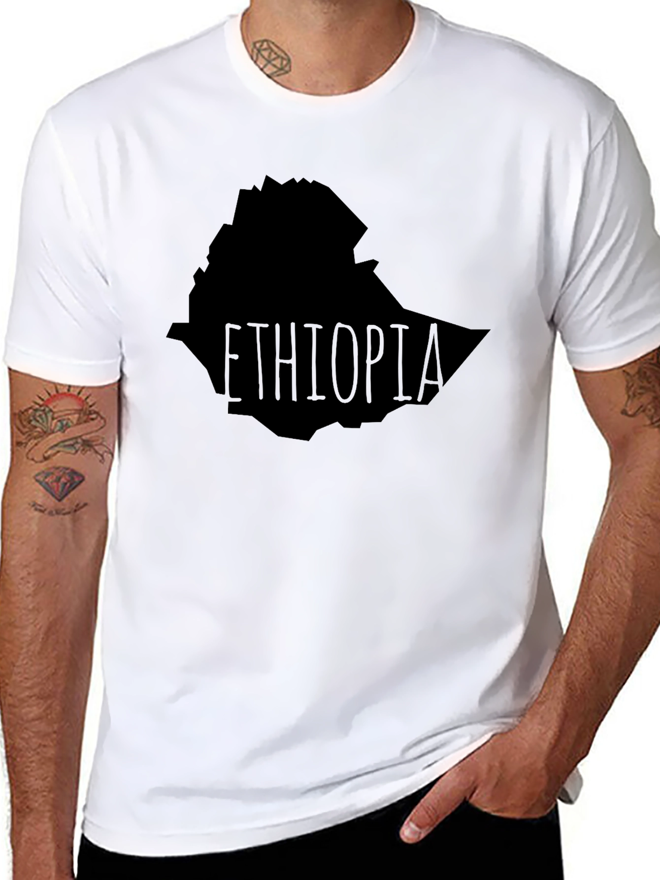 Ethiopia Map T-Shirt - Black