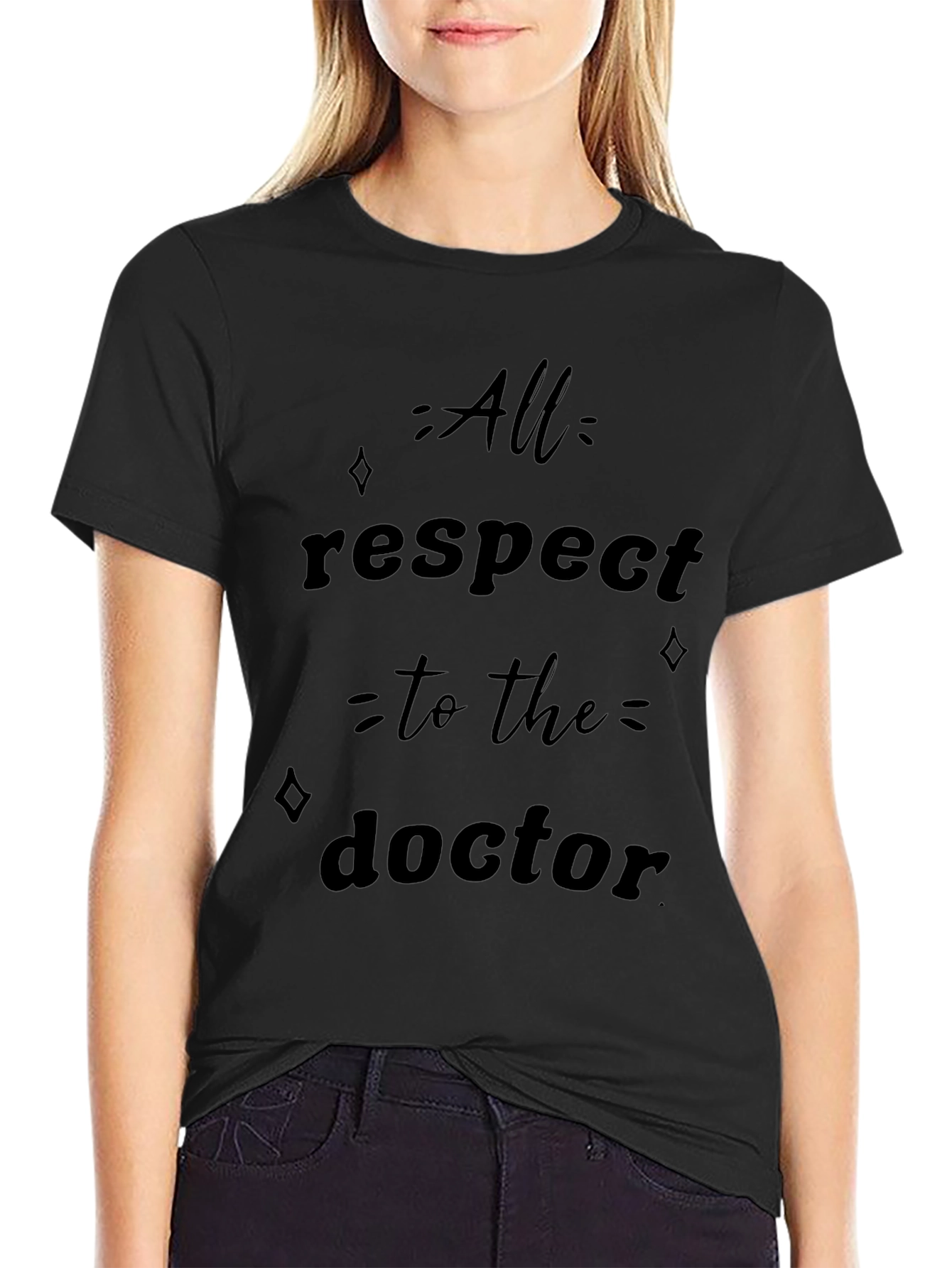 All Respect to the Doctor Black T-Shirt