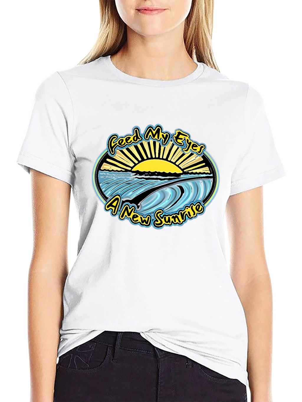 Feed My Eyes Sunrise Graphic T-Shirt - Black