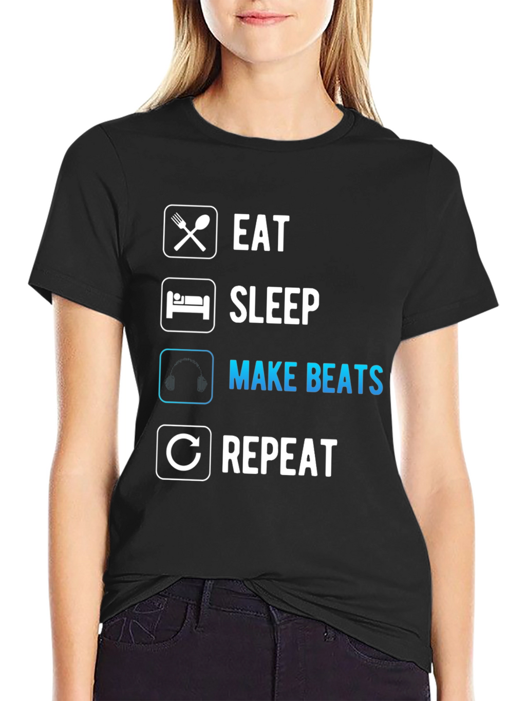 Eat Sleep Make Beats Repeat Graphic Tee