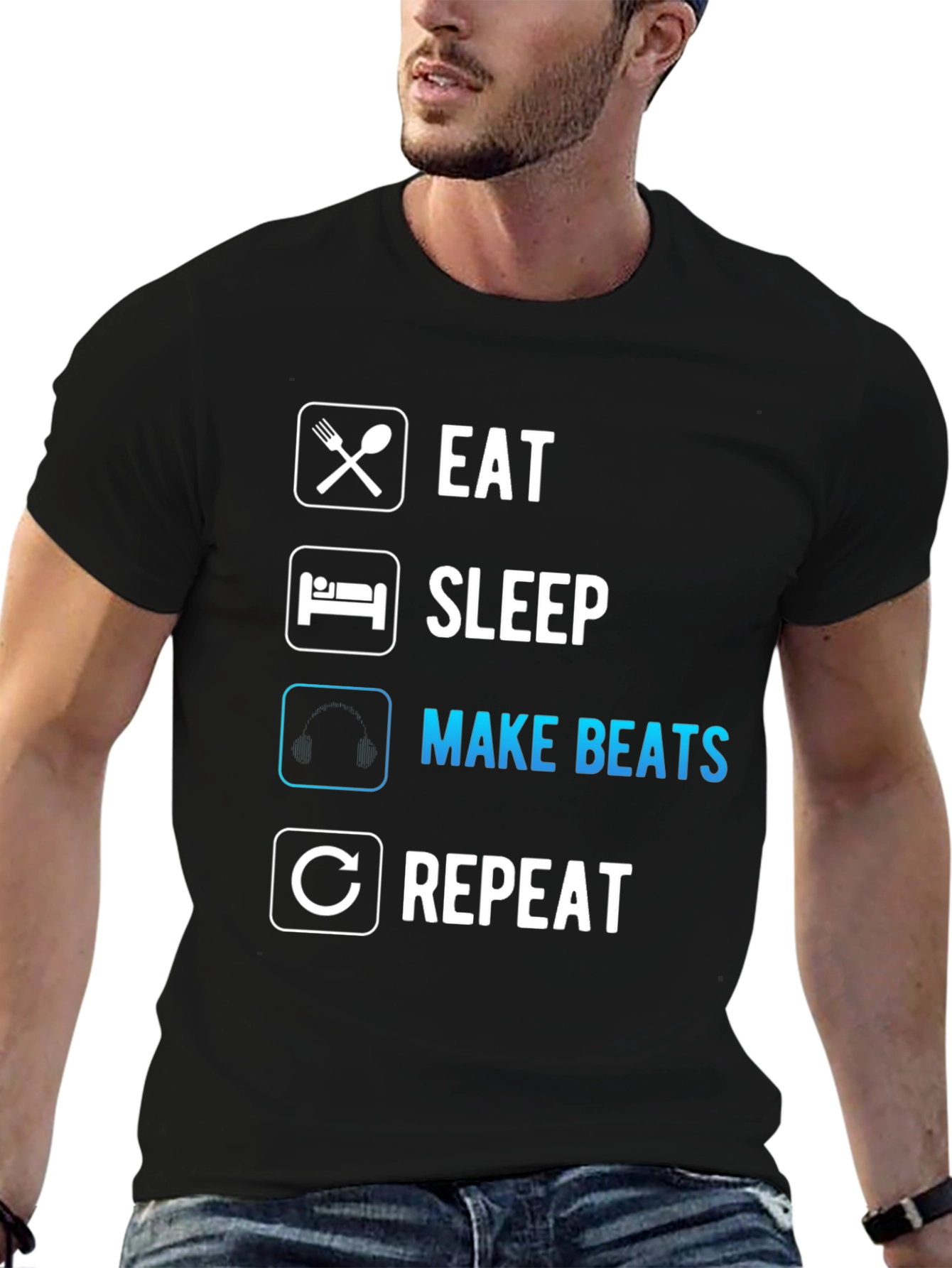 Eat Sleep Make Beats Repeat Graphic Tee