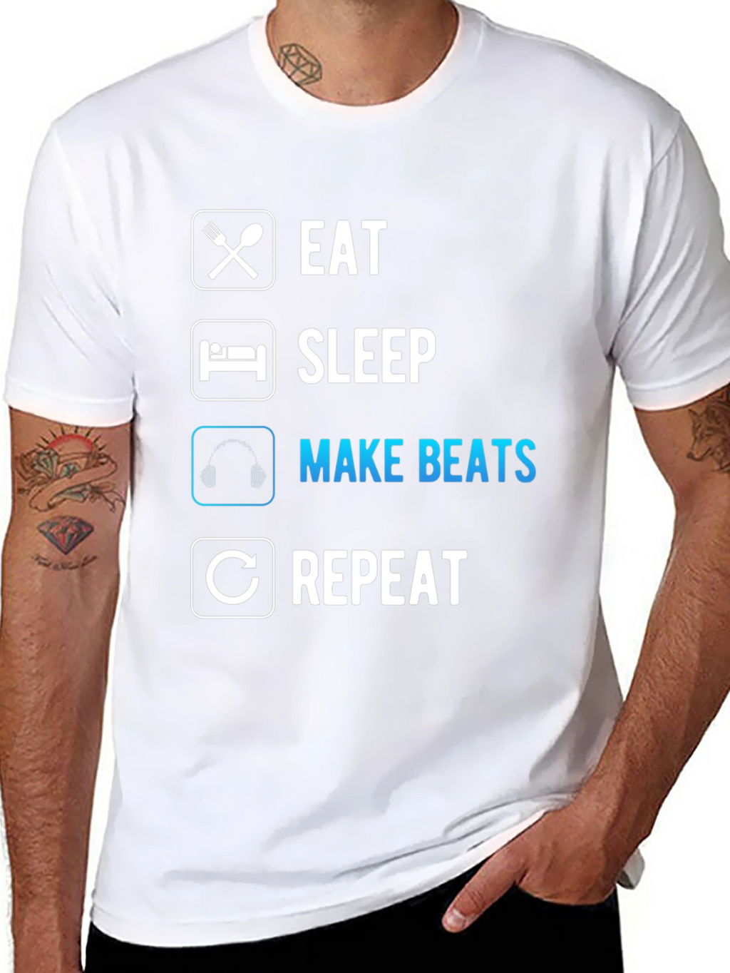 Eat Sleep Make Beats Repeat Graphic Tee