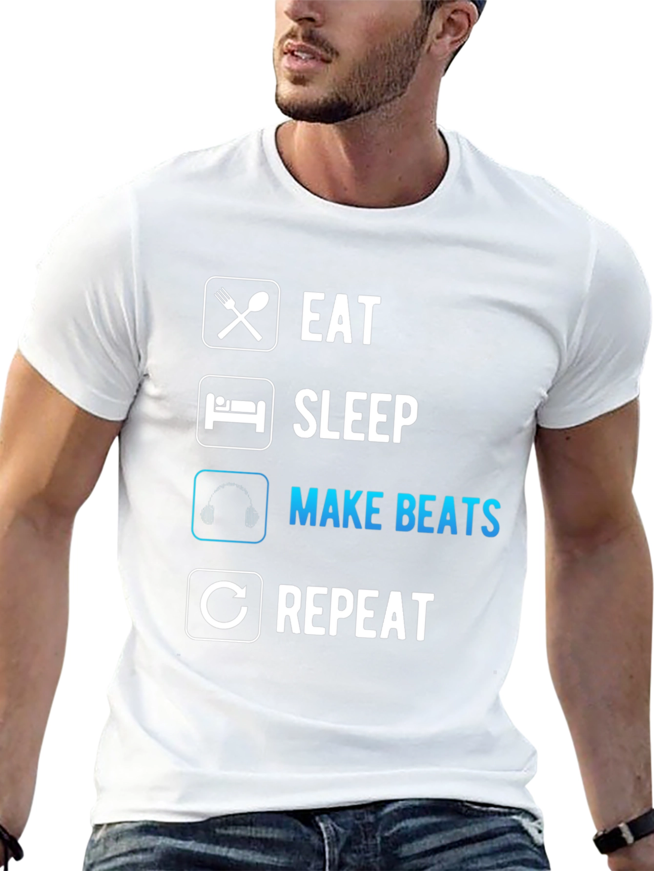 Eat Sleep Make Beats Repeat Graphic Tee