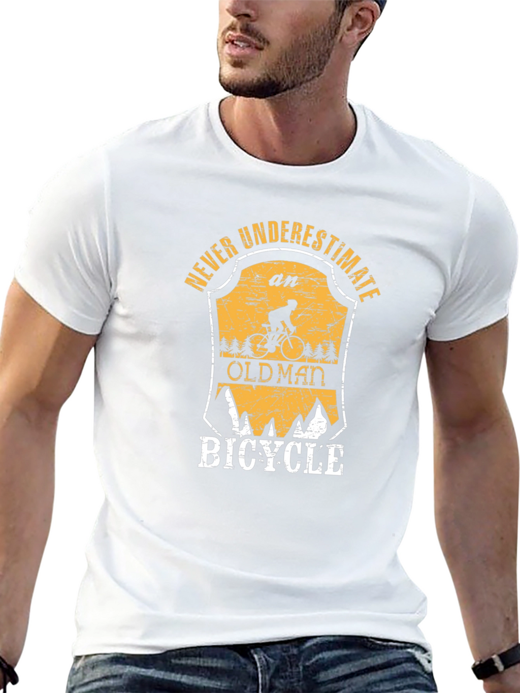 Never Underestimate an Old Man Bicycle T-Shirt