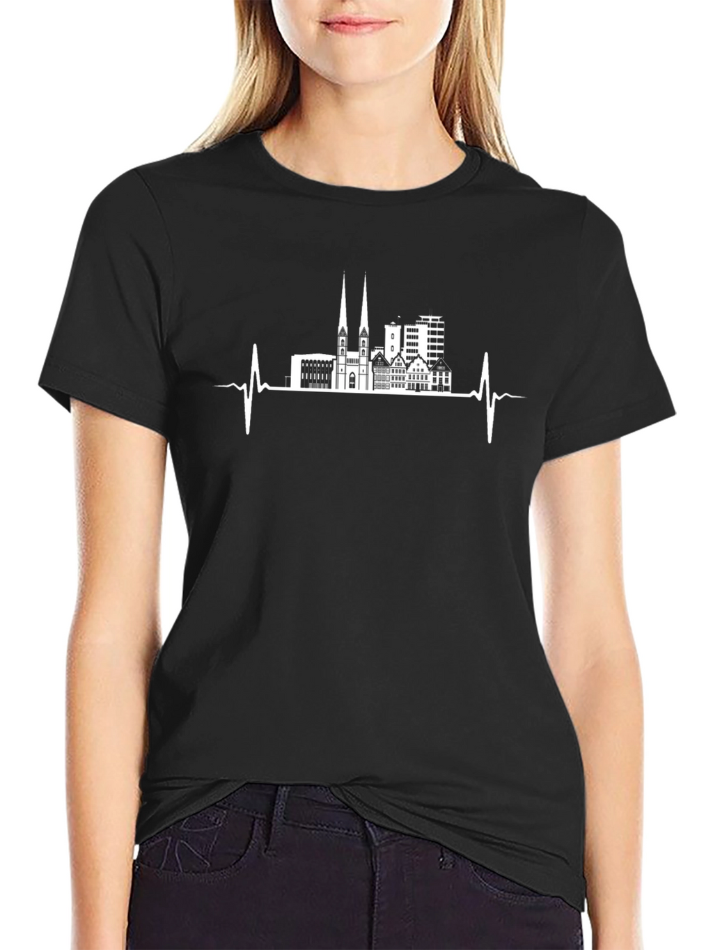 Heartbeat Cityscape T-Shirt - Graphic Tee