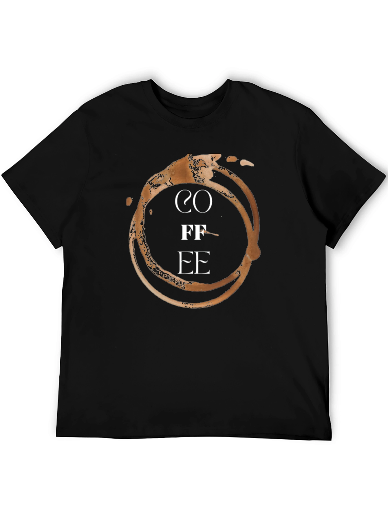 Coffee Stain Graphic T-Shirt - Black