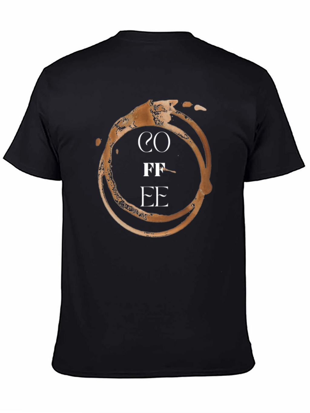 Coffee Stain Graphic T-Shirt - Black